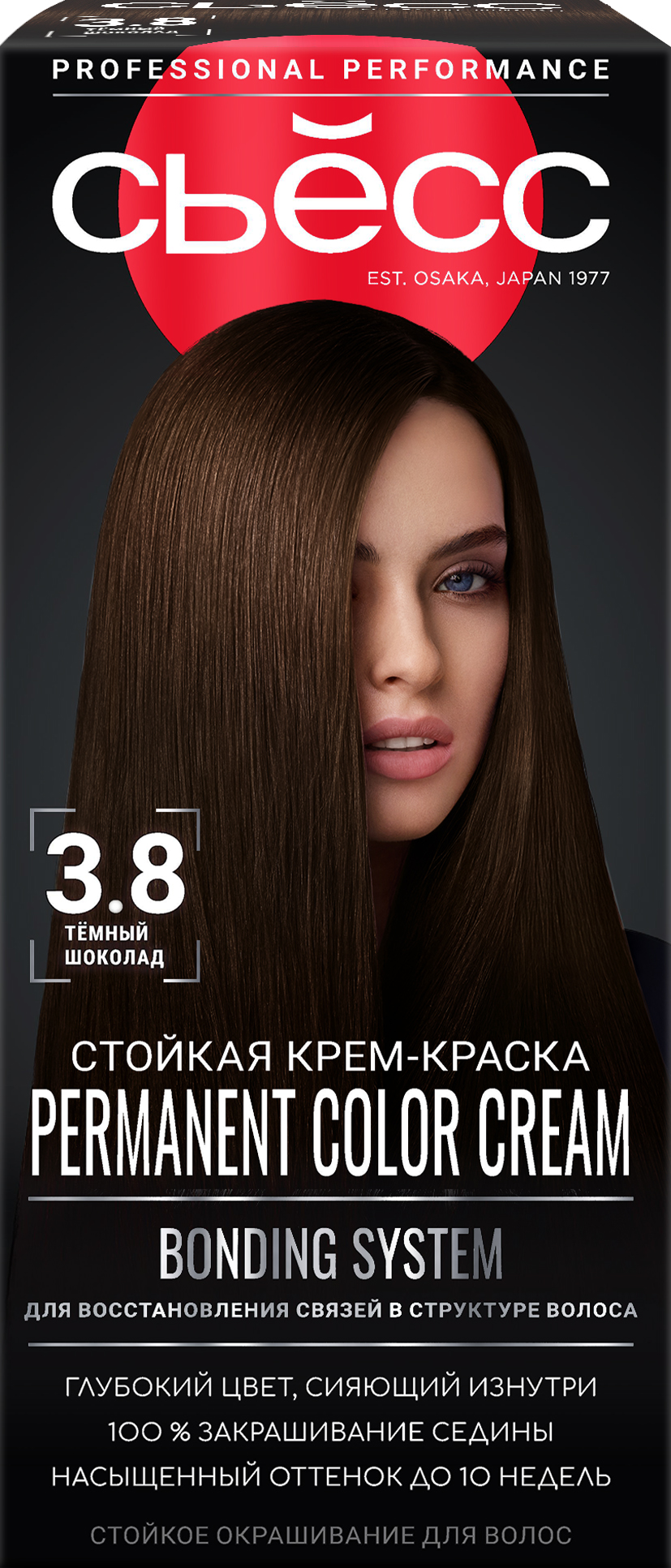 Стойкая крем-краска Тёмный шоколад 3.8